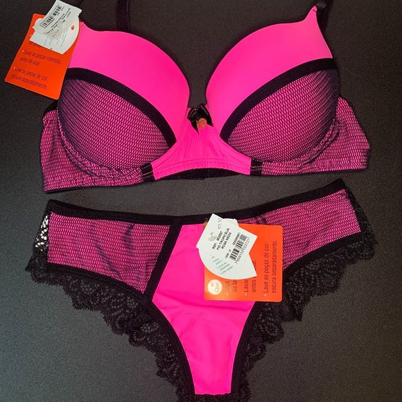 Bra and Panty set Black and Pink - Picture 4 of 5